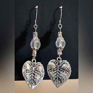 Silver Leaf Dangle Earrings